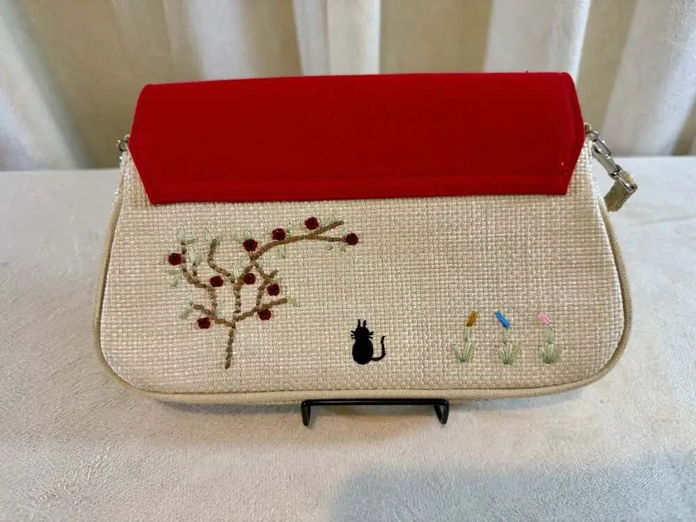 Lulu Guinness London Cottage House Design Embroidered Clutch Purse